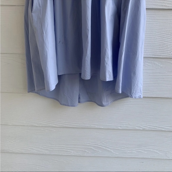 AUREUM heaven hi low hem dress in blue size medium lined pockets mock neck - Picture 6 of 13